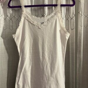 Mossimo Supply Co. Cream Flower Lace Tank Top